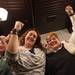 Callie Mckee, left, and Amy Mcloughlin raise their arms as they celebrate newly elected Carol Kuhnke for Circuit Judge.
Courtney Sacco I AnnArbor.com 